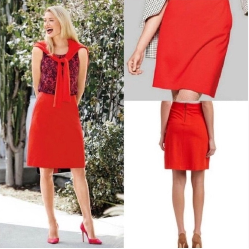 CABI skirt- red‎ orange size 10